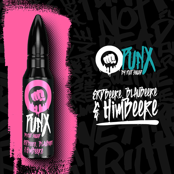 RIOT SQUAD PUNX Erdbeere, Blaubeere und Himbeere Aroma 15ml