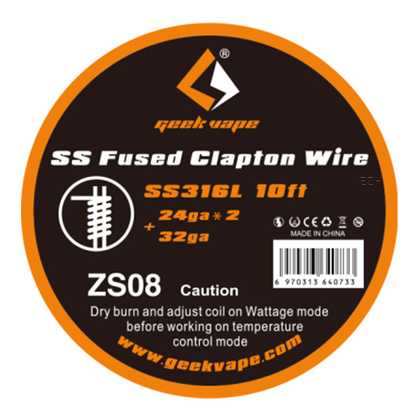 GeekVape 3 Meter SS316L Fused Clapton (0.5mm*2(=)+0.2mm) Wickeldraht - W11