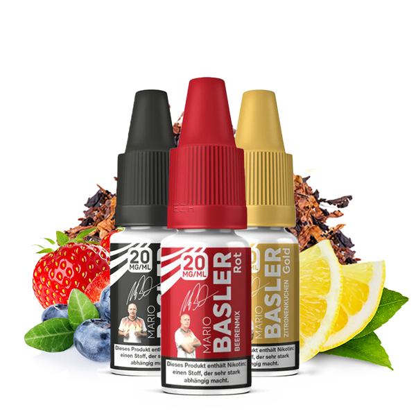 MARIO BASLER Schwarz-Rot-Gold Nikotinsalz Liquid 10 ml - Mix Pack