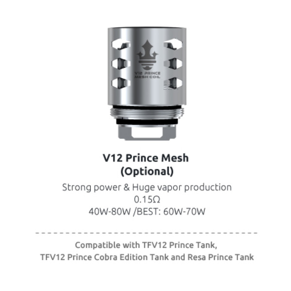 3x SMOK V12 Prince Mesh Coil Verdampferkopf