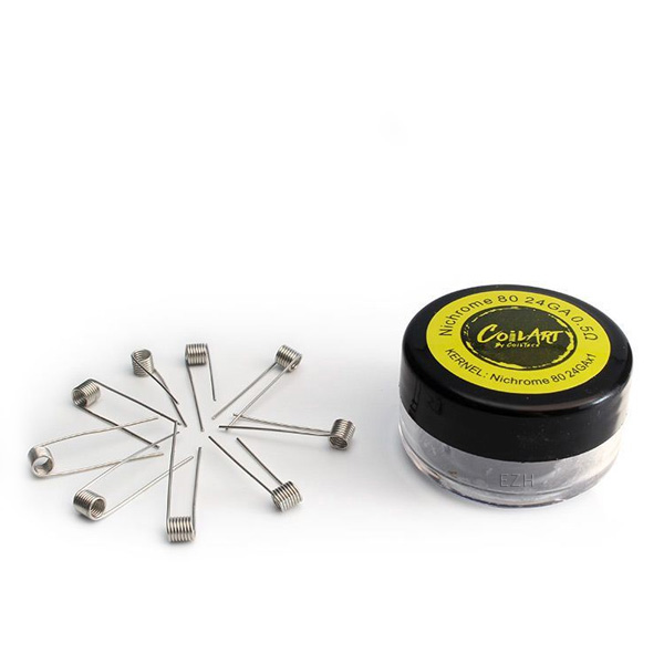 COILART 10 x Prebuilt Nichrome 80 Coil 0.5 Ohm (24GA) - P25