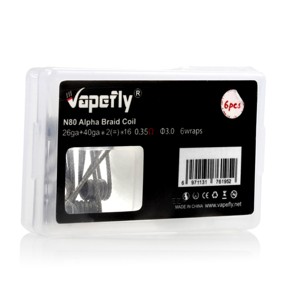 Vapefly 6x Prebuilt Ni80 Alpha Braid Coil 0.35 Ohm