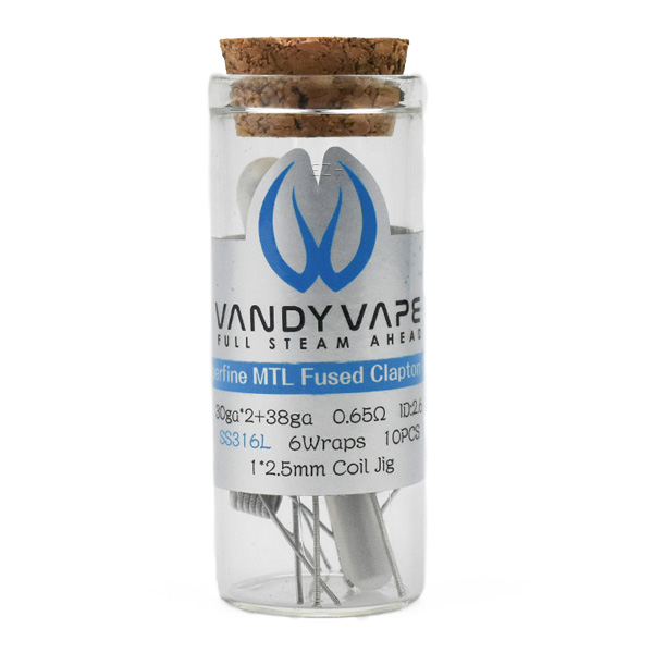 Vandy Vape Prebuilt SS316L Superfine MTL Fused Clapton Coil 0.65 Ohm - P5