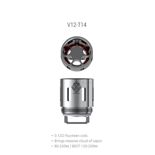 3x SMOK V12-T14 Fourteen Coil Verdampferkopf