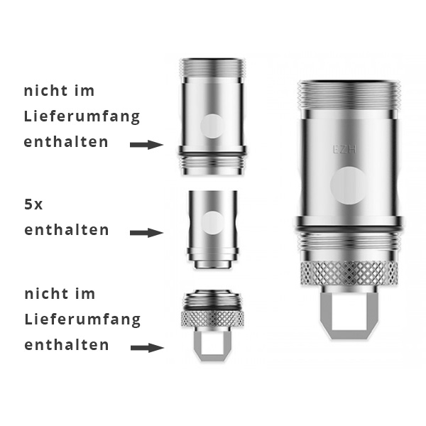 5x VAPORESSO EUC Traditional Clapton Coil Verdampferkopf - 0.3 Ohm