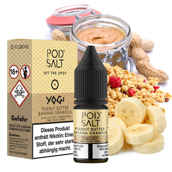 POD SALT FUSION Peanut Butter Banana Granola Bar Nikotinsalz Liquid 10 ml