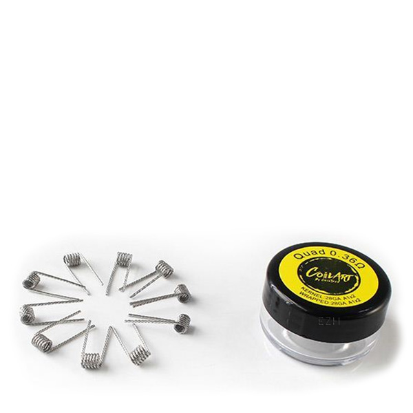 COILART 10 x Prebuilt Quad Coil 0.36 Ohm (2x28GA/2x28GA) - P10