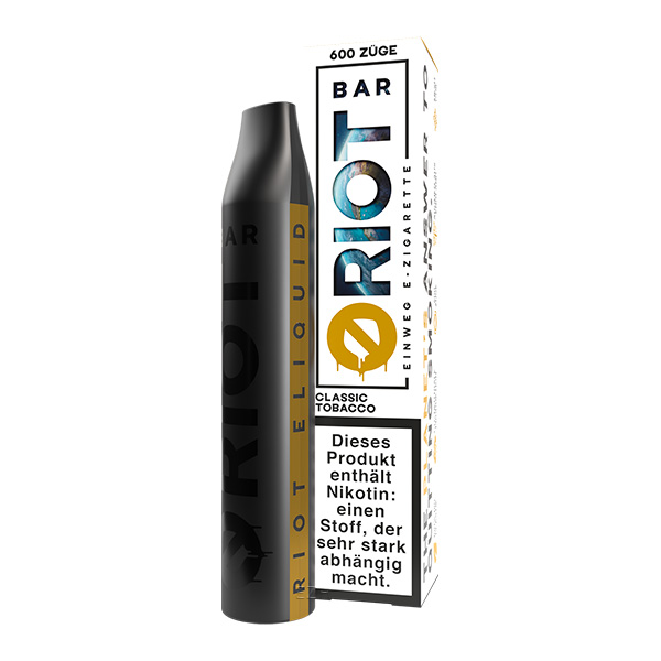 RIOT BAR Einweg E-Zigarette - Classic Tobacco