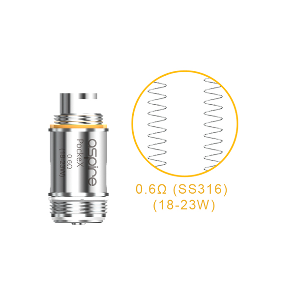 5x Aspire PockeX Coil Verdampferkopf