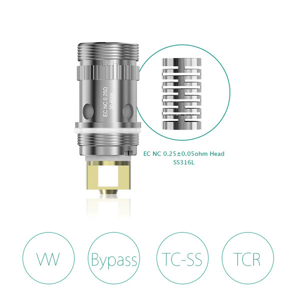 5x ELEAF EC NC Coil Verdampferkopf - NotchCoil