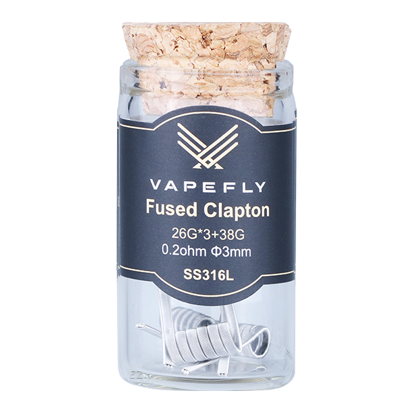 Vapefly 6x Prebuilt SS316L Fused Clapton Coil 0.2 Ohm (26GA*3+38GA) - KS414