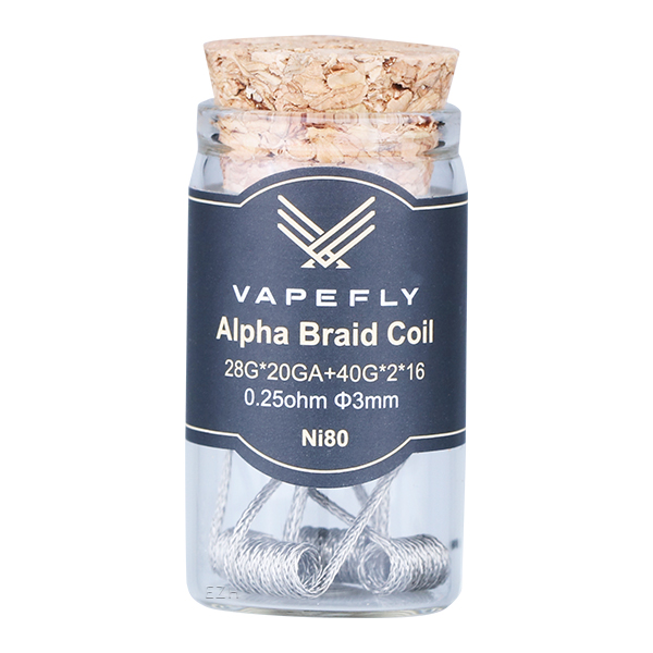 Vapefly 6x Prebuilt Ni80 Alpha Braid Coil 0.25 Ohm (28GA*20GA+40GA*2*16) - KS321