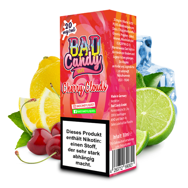 BAD CANDY Cherry Clouds Nikotinsalz Liquid 10 ml