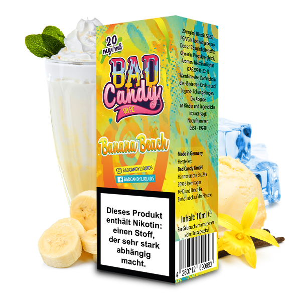 BAD CANDY Banana Beach Nikotinsalz Liquid 10 ml