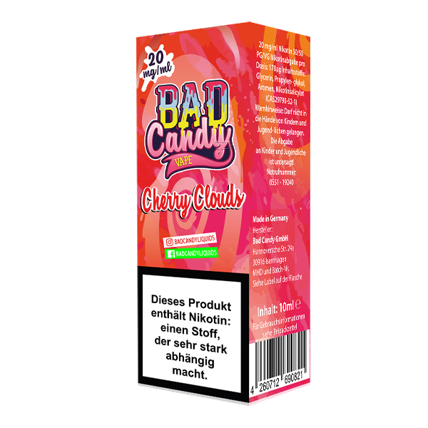 BAD CANDY Cherry Clouds Nikotinsalz Liquid 10 ml