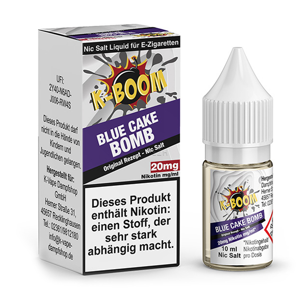 K-BOOM Blue Cake Bomb Original Rezept Nikotinsalz Liquid 10 ml