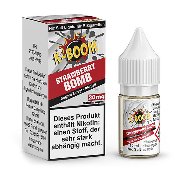 K-BOOM Strawberry Bomb Original Rezept Nikotinsalz Liquid 10 ml