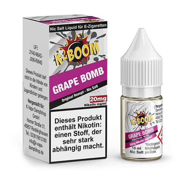 K-BOOM Grape Bomb Original Rezept Nikotinsalz Liquid 10 ml